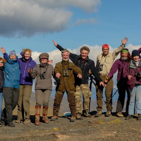 Celebrating mountain lion sighting, Torres del Paine