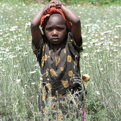 Rwanda child in field