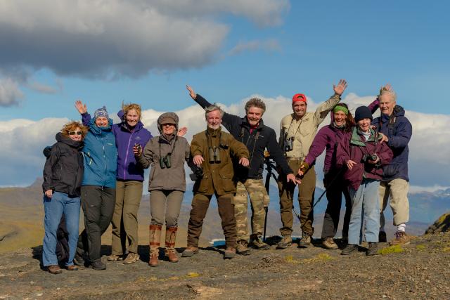 Celebrating mountain lion sighting, Torres del Paine